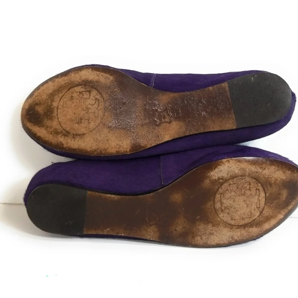 Tory Burch Jess Women Purple Calf Hair Loafers 8 M